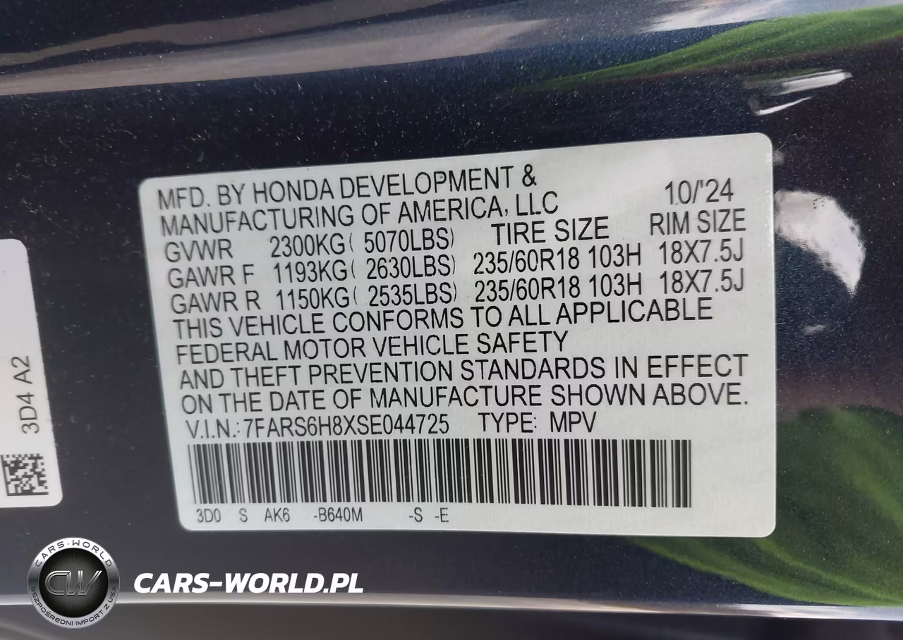2025 Honda Cr-V Hybrid Sport-L VIN:7FARS6H8XSE044725 - 9