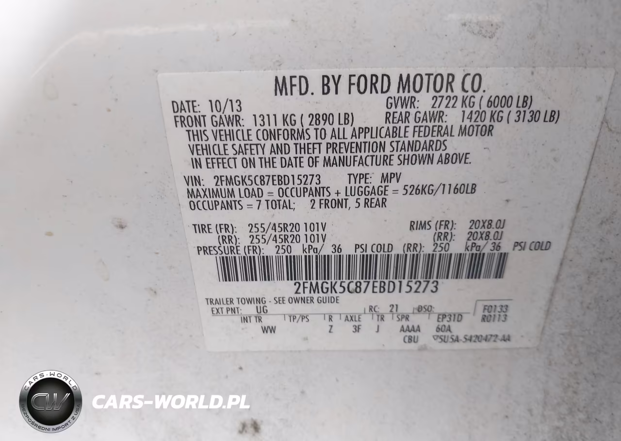 2014 Ford Flex Sel VIN:2FMGK5C87EBD15273 - 9