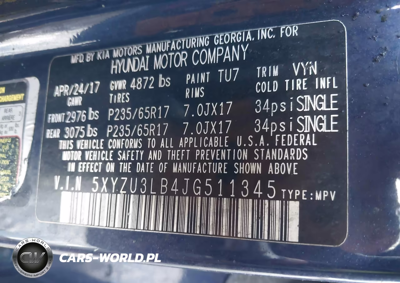 2018 Hyundai Santa Fe Sport 2.4L VIN:5XYZU3LB4JG511345 - 9