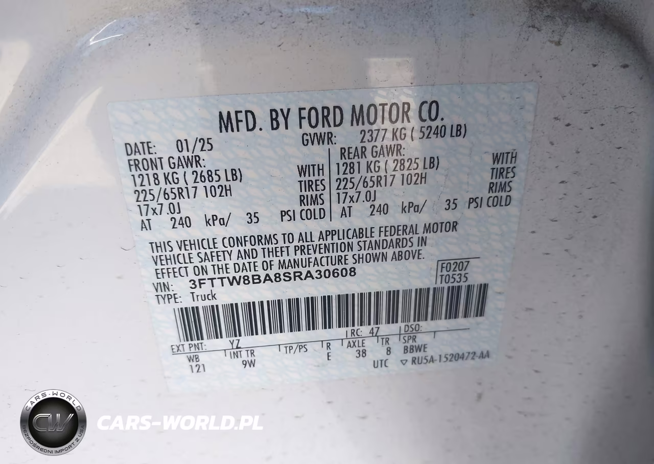 2025 Ford Maverick Xl VIN:3FTTW8BA8SRA30608 - 9