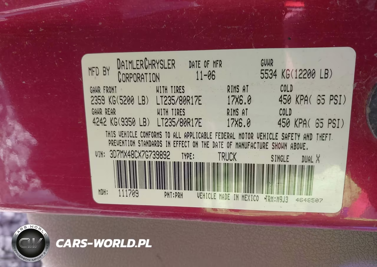 2007 Dodge Ram 3500 Slt-Sport VIN:3D7MX48CX7G739892 - 8