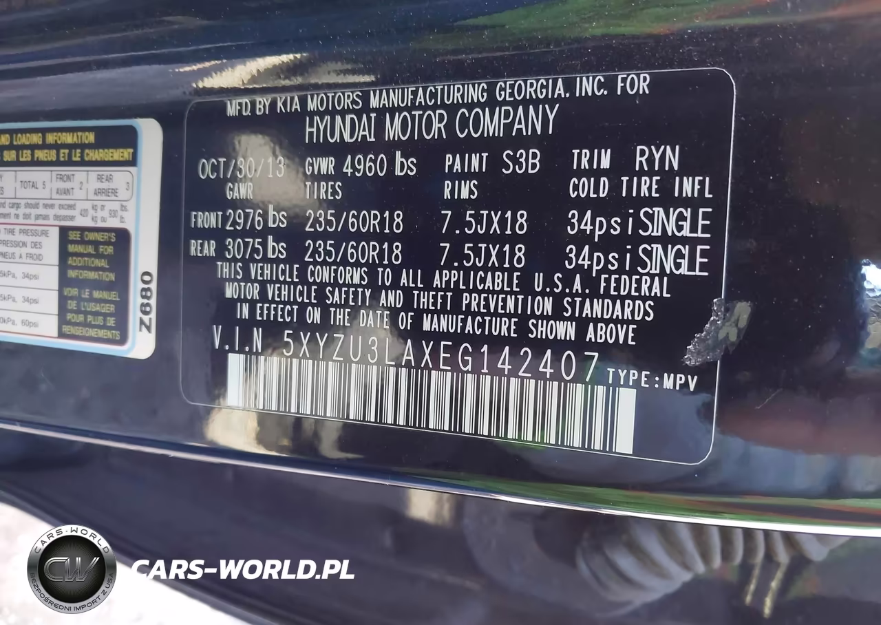 2014 Hyundai Santa Fe Sport 2.0L Turbo VIN:5XYZU3LAXEG142407 - 9