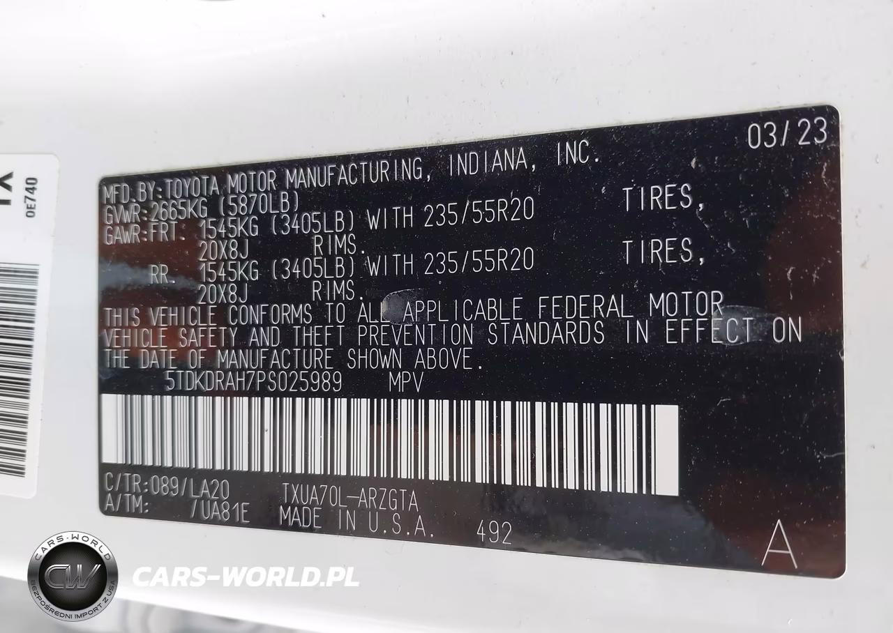 2023 Toyota Highlander Platinum VIN:5TDKDRAH7PS025989 - 9