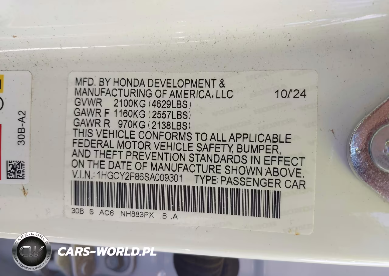 2025 Honda Accord Hybrid Touring VIN:1HGCY2F86SA009301 - 9