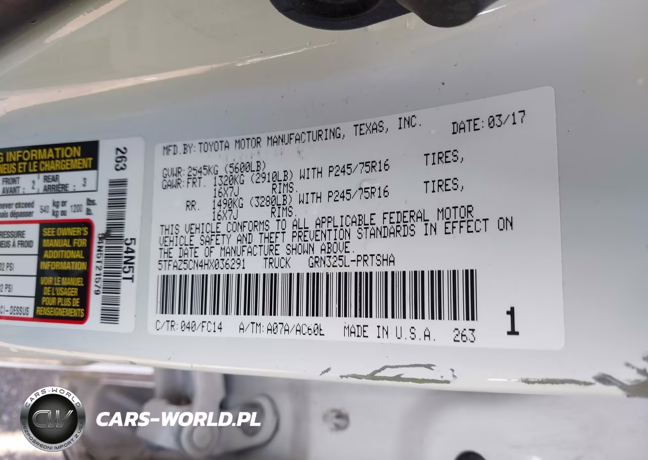 2017 Toyota Tacoma Sr5 V6 VIN:5TFAZ5CN4HX036291 - 9