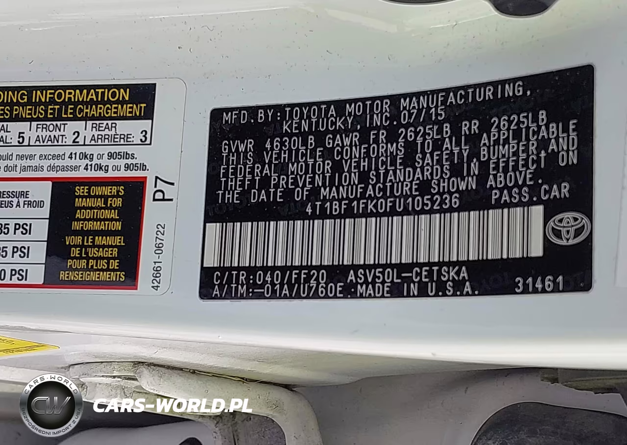 2015 Toyota Camry Se VIN:4T1BF1FK0FU105236 - 9