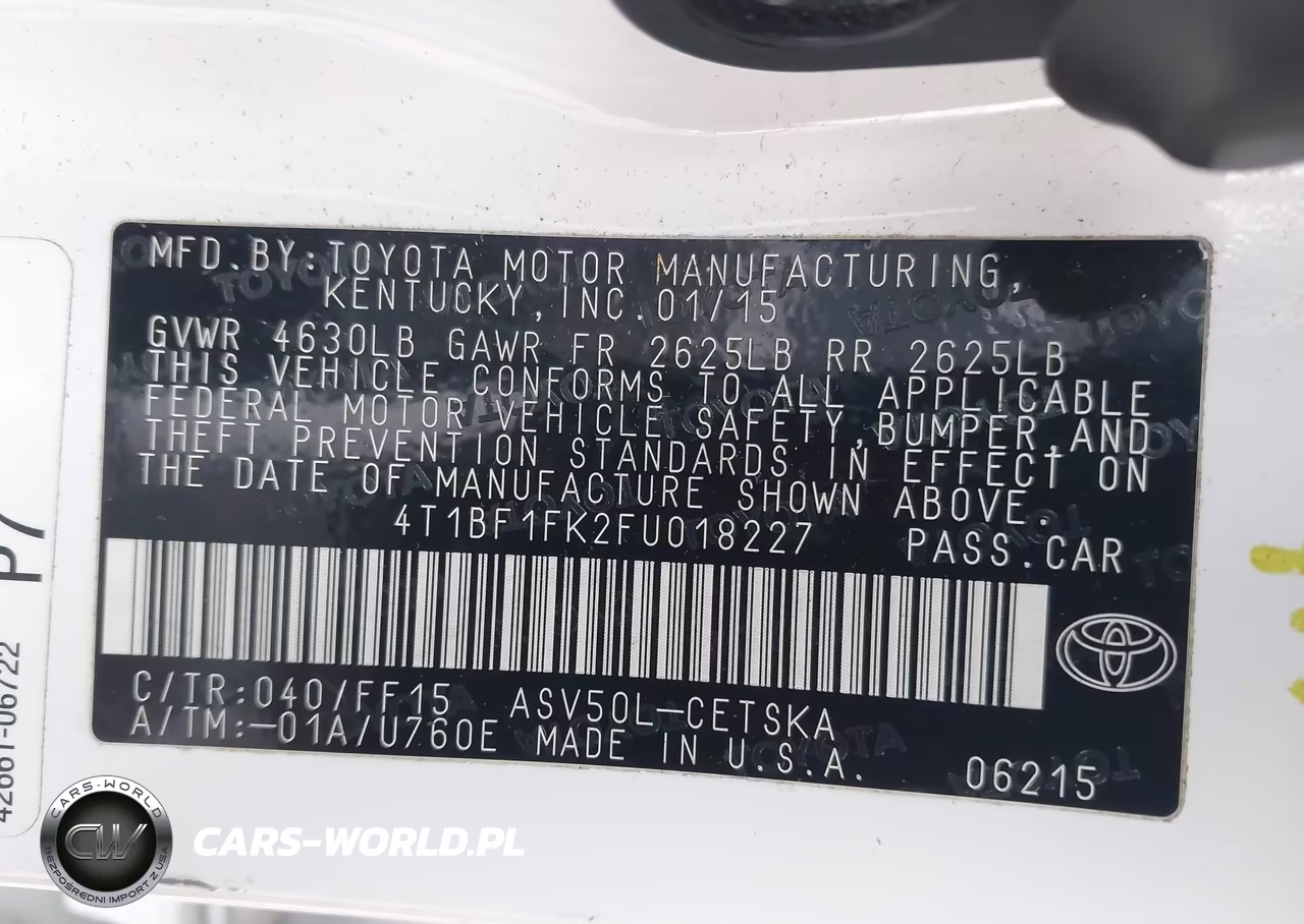 2015 Toyota Camry Se VIN:4T1BF1FK2FU018227 - 9