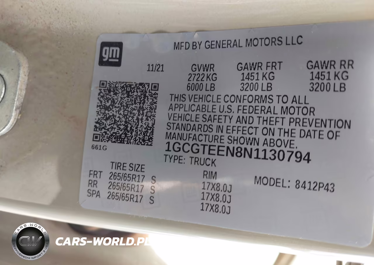 2022 Chevrolet Colorado VIN:1GCGTEEN8N1130794 - 9
