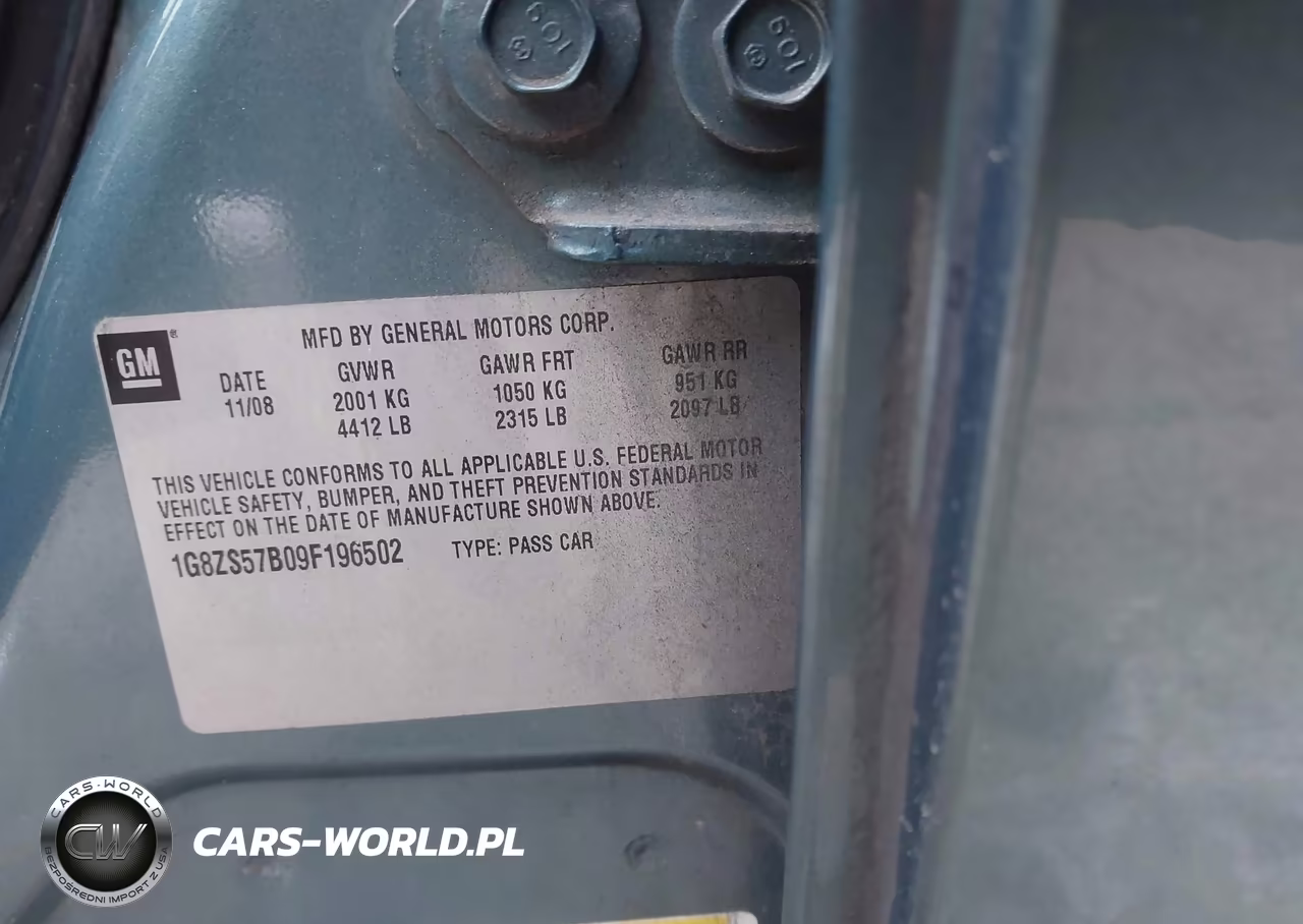 2009 Saturn Aura Xe VIN:1G8ZS57B09F196502 - 9