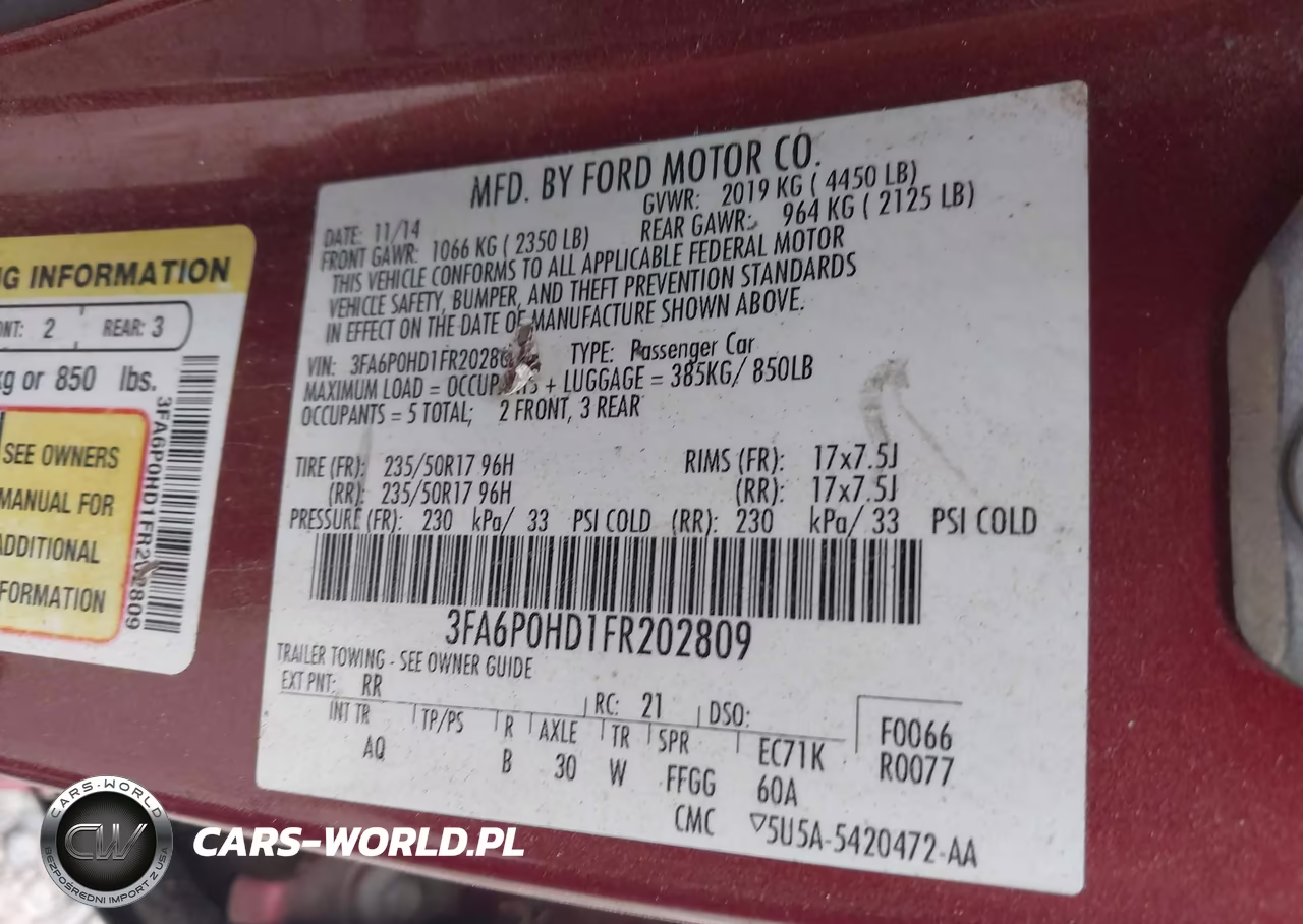 2015 Ford Fusion Se VIN:3FA6P0HD1FR202809 - 9