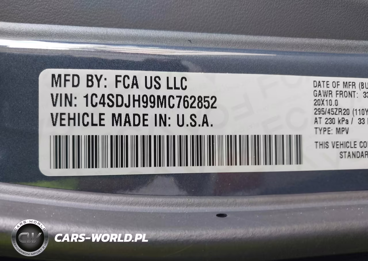 2021 Dodge Durango Srt Hellcat Awd VIN:1C4SDJH99MC762852 - 9