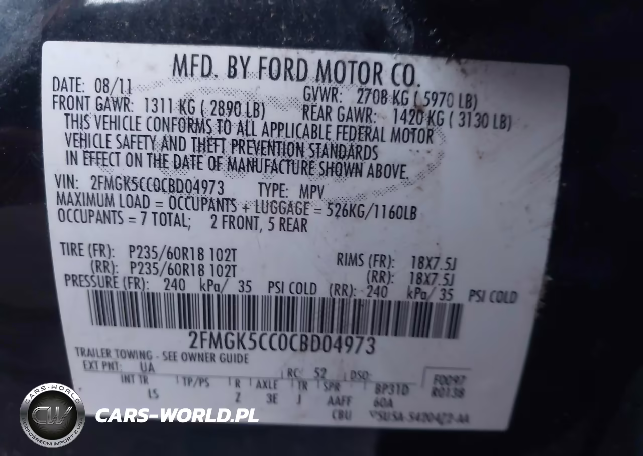 2012 Ford Flex Sel VIN:2FMGK5CC0CBD04973 - 9