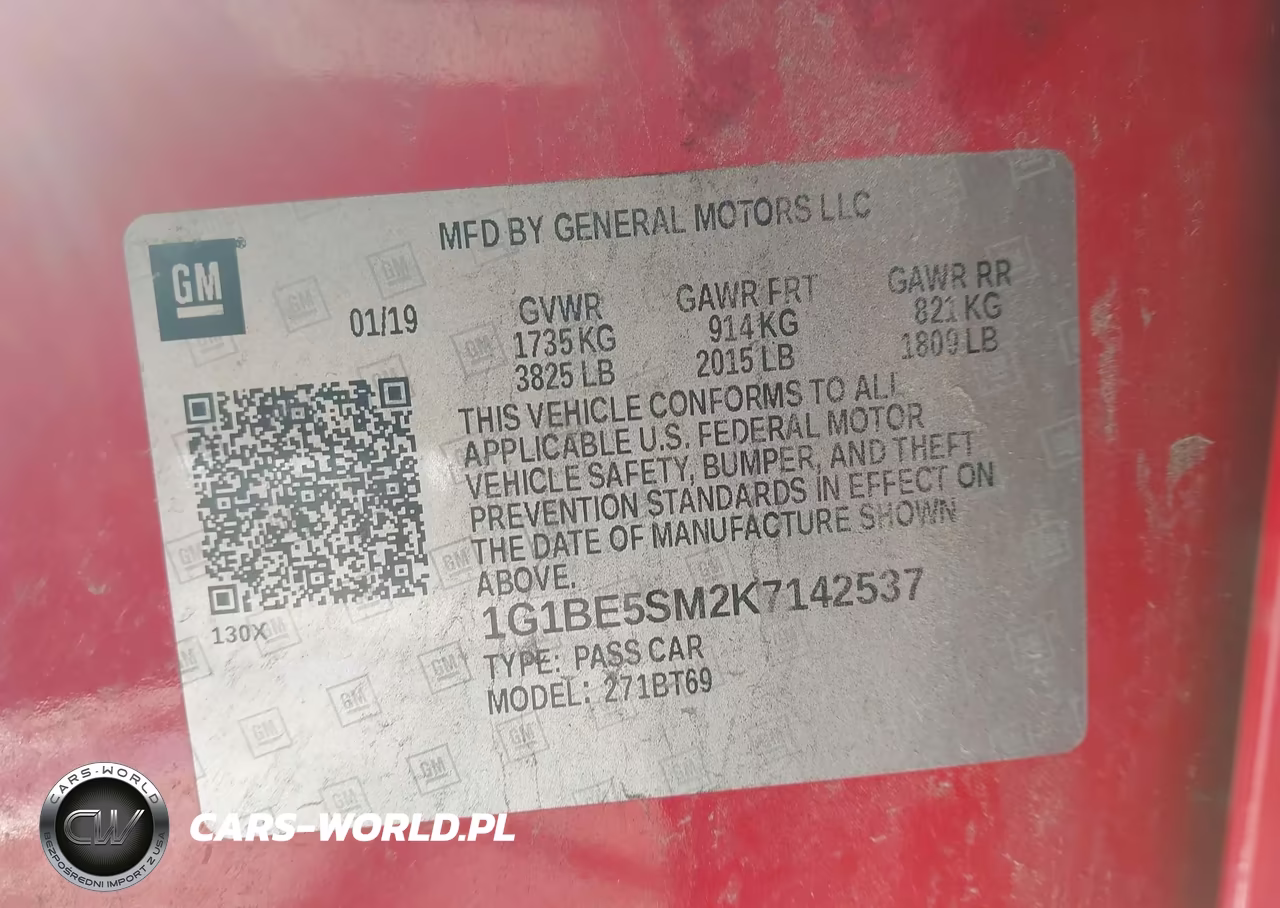 2019 Chevrolet Cruze Lt VIN:1G1BE5SM2K7142537 - 9
