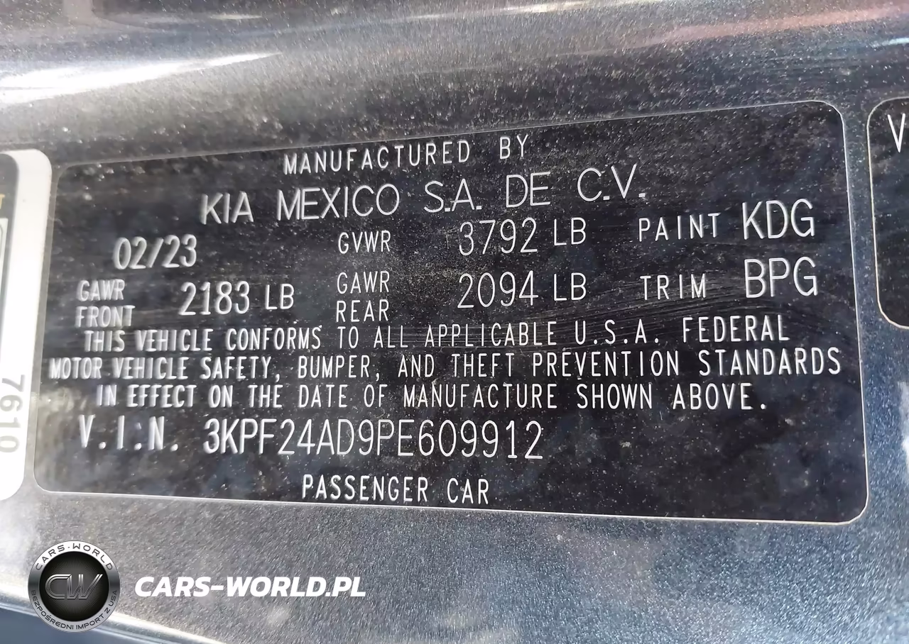 2023 Kia Forte Lxs VIN:3KPF24AD9PE609912 - 9