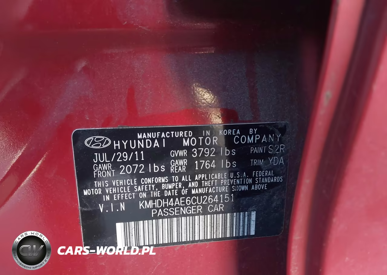 2012 Hyundai Elantra Limited (Ulsan Plant) VIN:KMHDH4AE6CU264151 - 9
