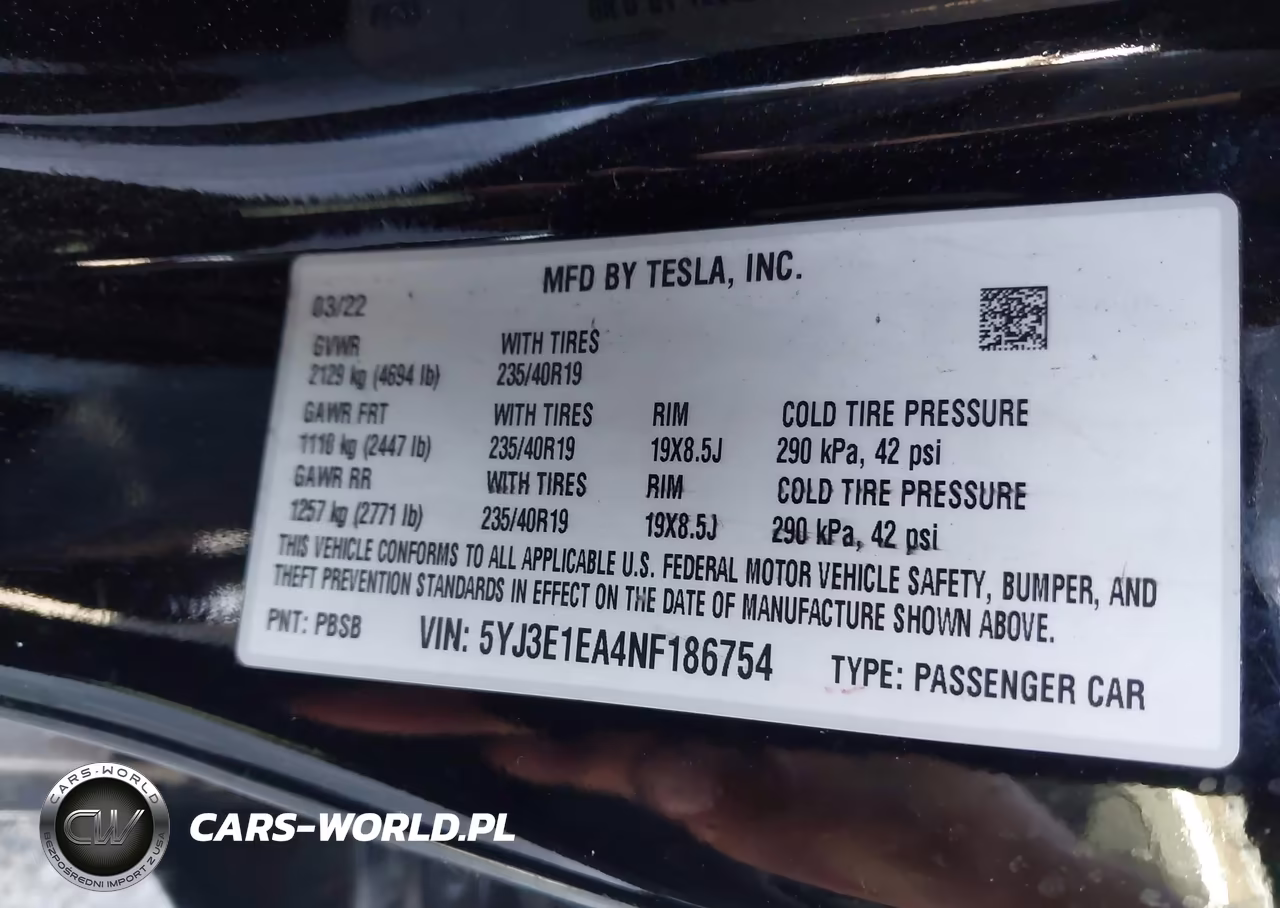 2022 Tesla Model 3 Rear-Wheel Drive VIN:5YJ3E1EA4NF186754 - 9