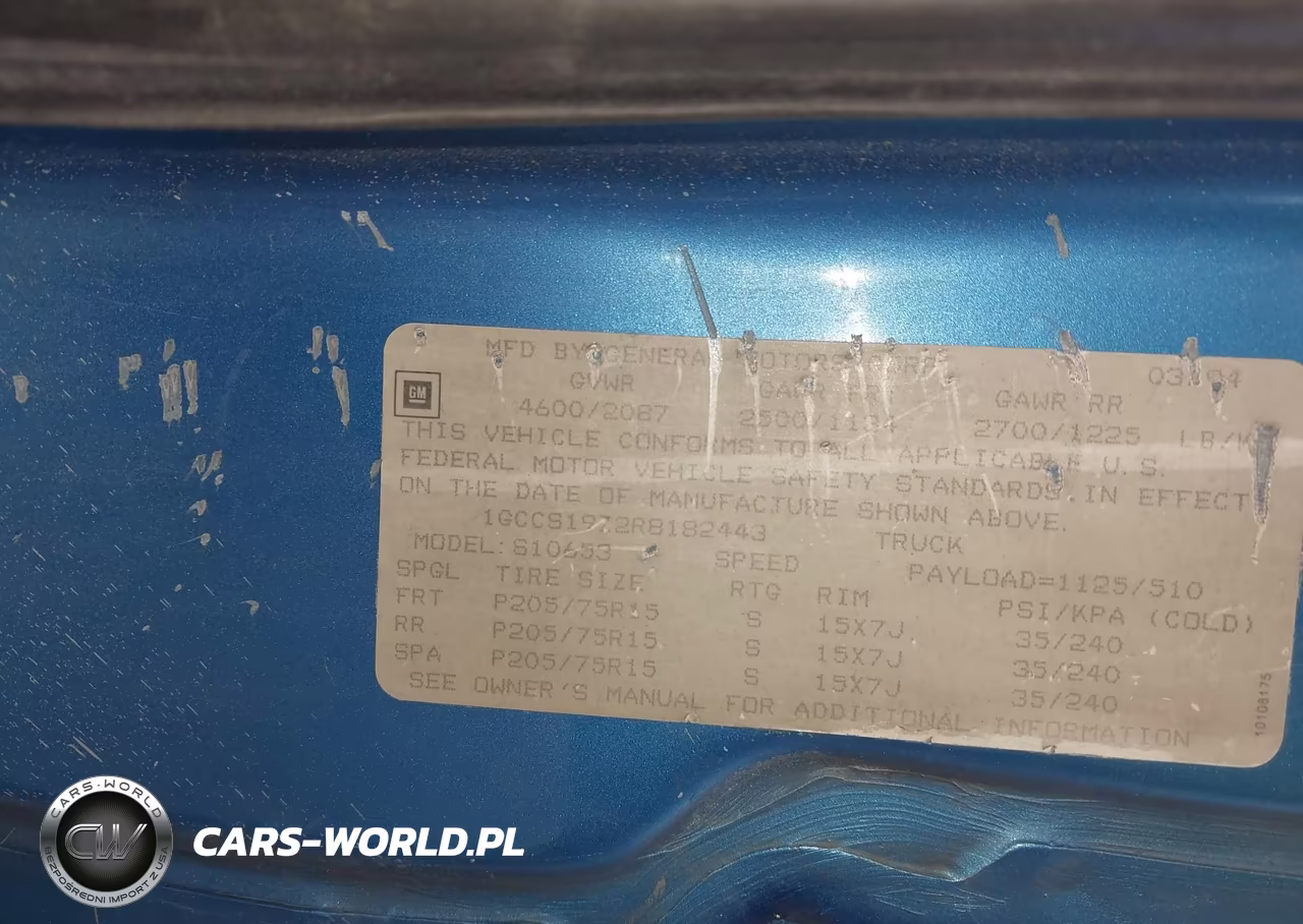 1994 Chevrolet S Truck S10 VIN:1GCCS19Z2R8182443 - 9