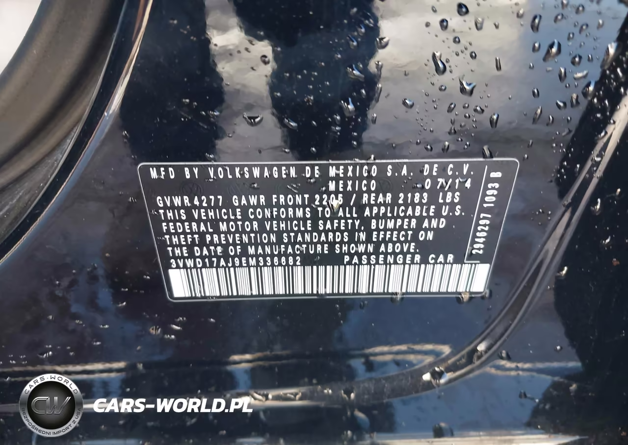 2014 Volkswagen Jetta 1.8T Se VIN:3VWD17AJ9EM336682 - 9