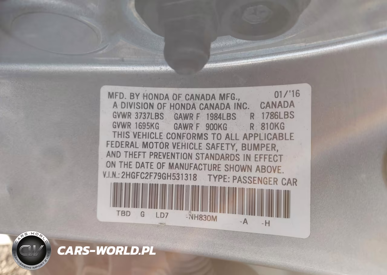 2016 Honda Civic Ex VIN:2HGFC2F79GH531318 - 9