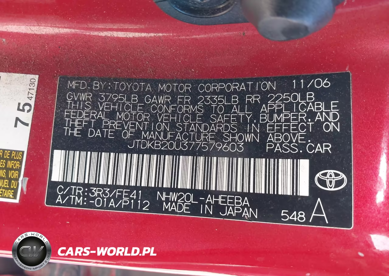 2007 Toyota Prius VIN:JTDKB20U377579603 - 9