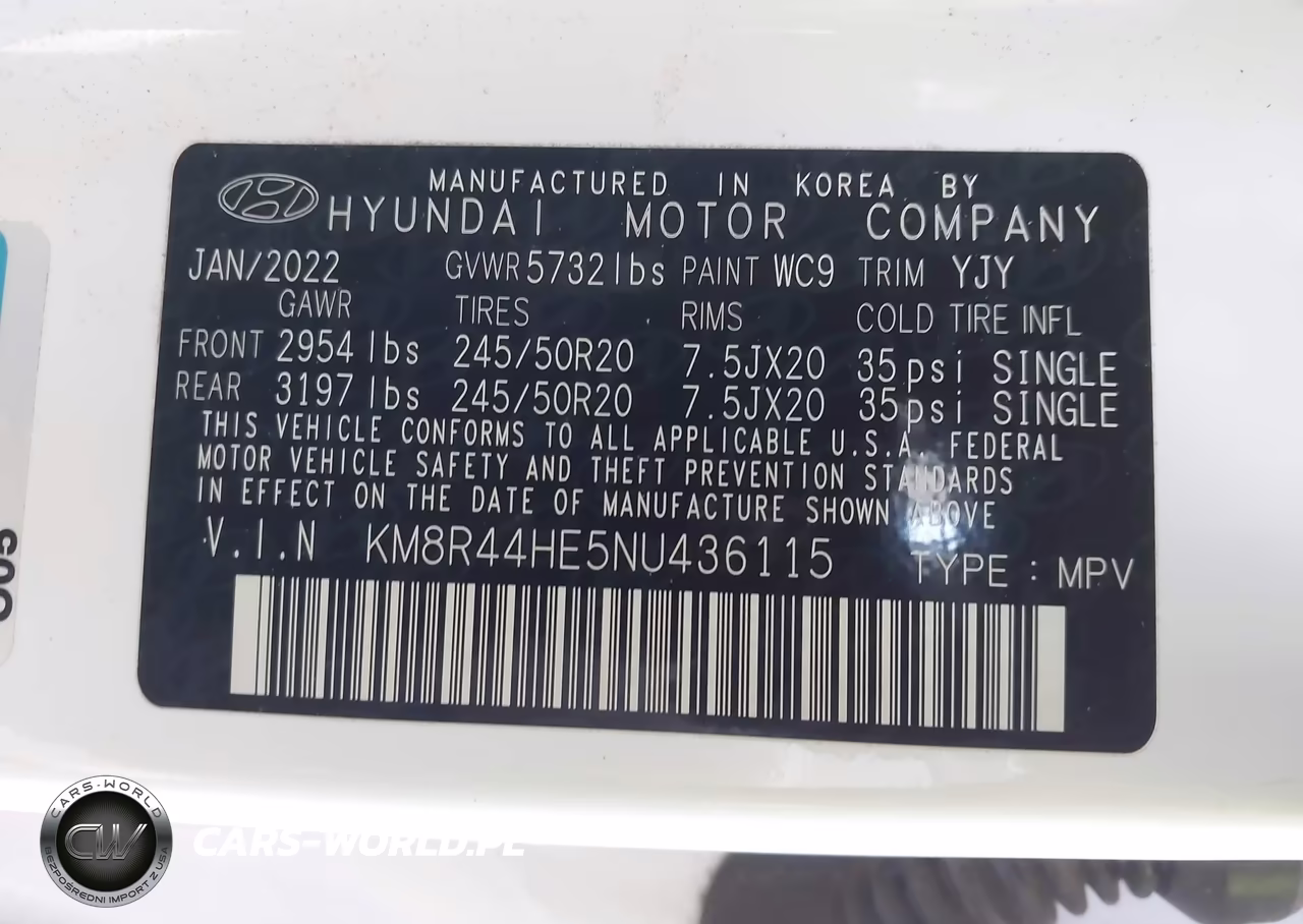 2022 Hyundai Palisade Sel VIN:KM8R44HE5NU436115 - 9