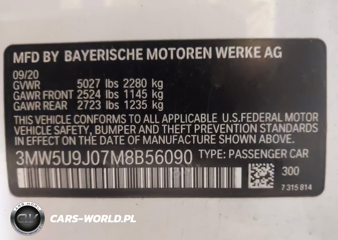 2021 BMW 3 Series M340I xDrive VIN:3MW5U9J07M8B56090 - 9