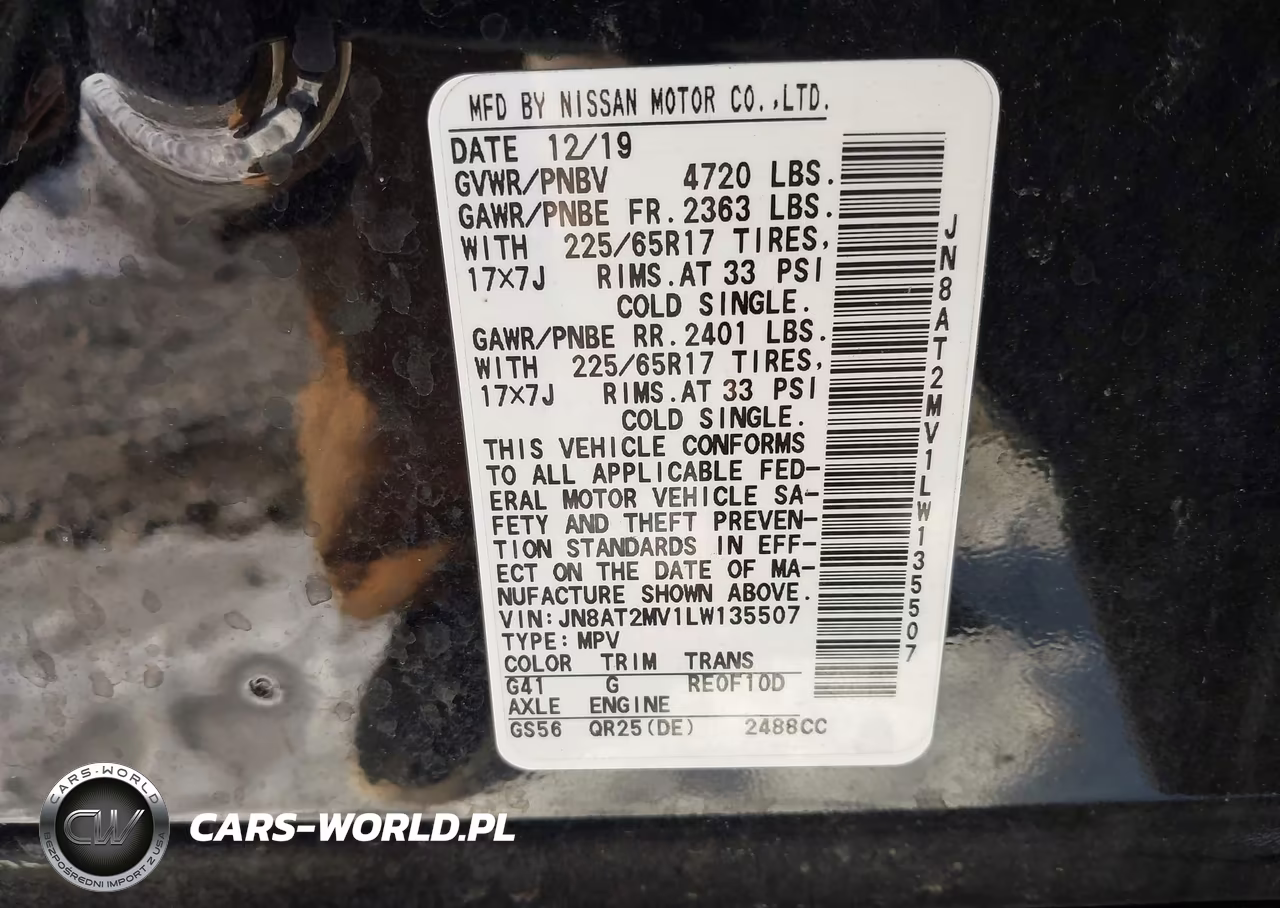 2020 Nissan Rogue Sv Intelligent Awd VIN:JN8AT2MV1LW135507 - 8