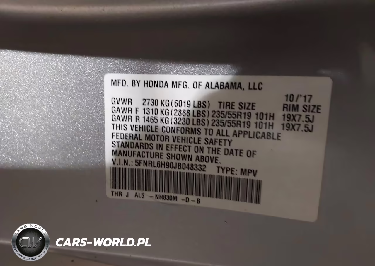 2018 Honda Odyssey Elite VIN:5FNRL6H90JB048332 - 9