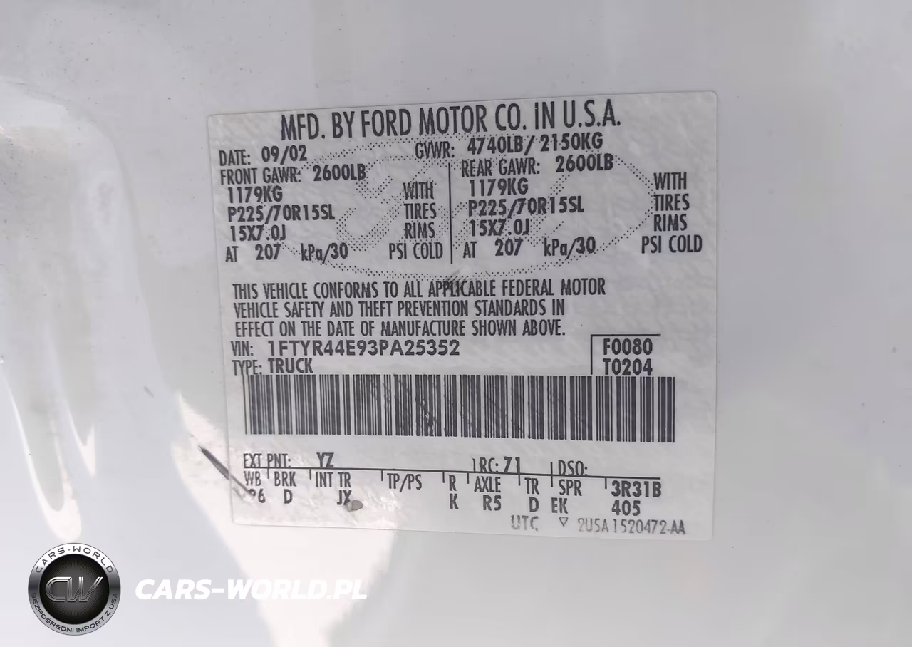 2003 Ford Ranger Xlt VIN:1FTYR44E93PA25352 - 9