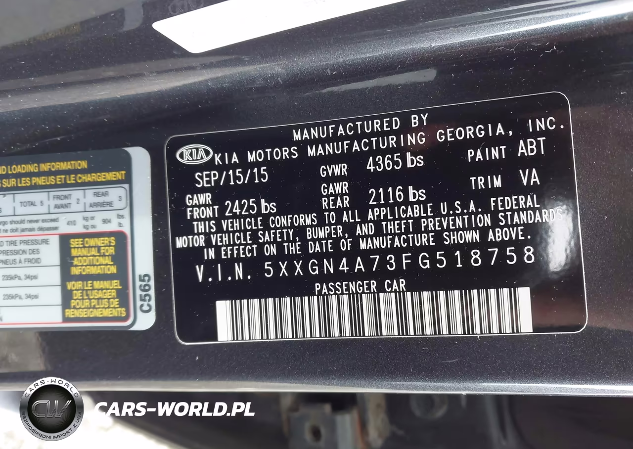 2015 Kia Optima Ex VIN:5XXGN4A73FG518758 - 9