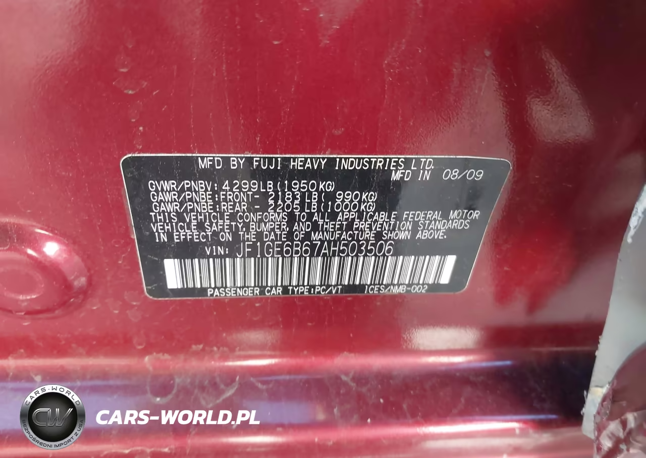 2010 Subaru Impreza 2.5I Premium VIN:JF1GE6B67AH503506 - 9