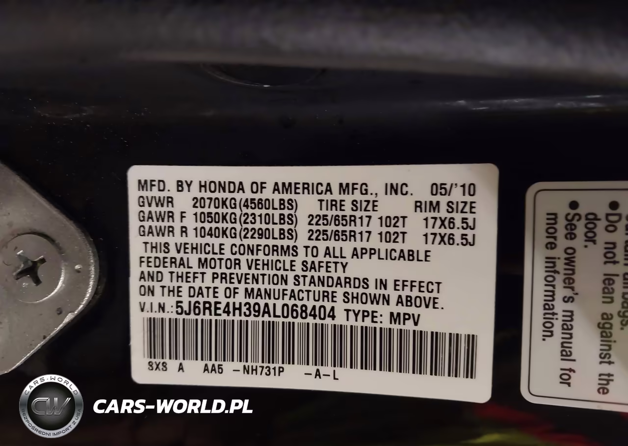 2010 Honda Cr-V Lx VIN:5J6RE4H39AL068404 - 9