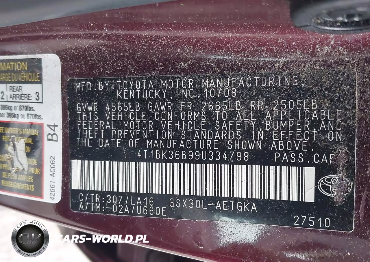 2009 Toyota Avalon Xls VIN:4T1BK36B99U334798 - 9