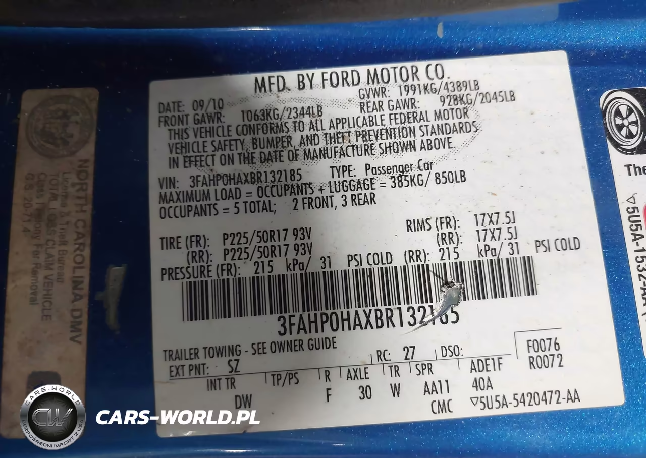 2011 Ford Fusion Se VIN:3FAHP0HAXBR132185 - 9