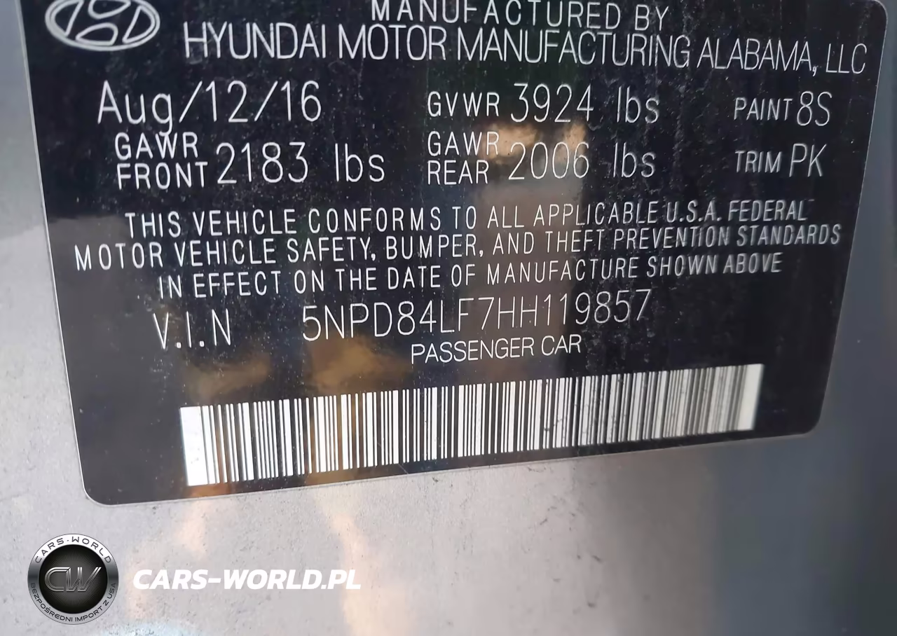 2017 Hyundai Elantra Se VIN:5NPD84LF7HH119857 - 9