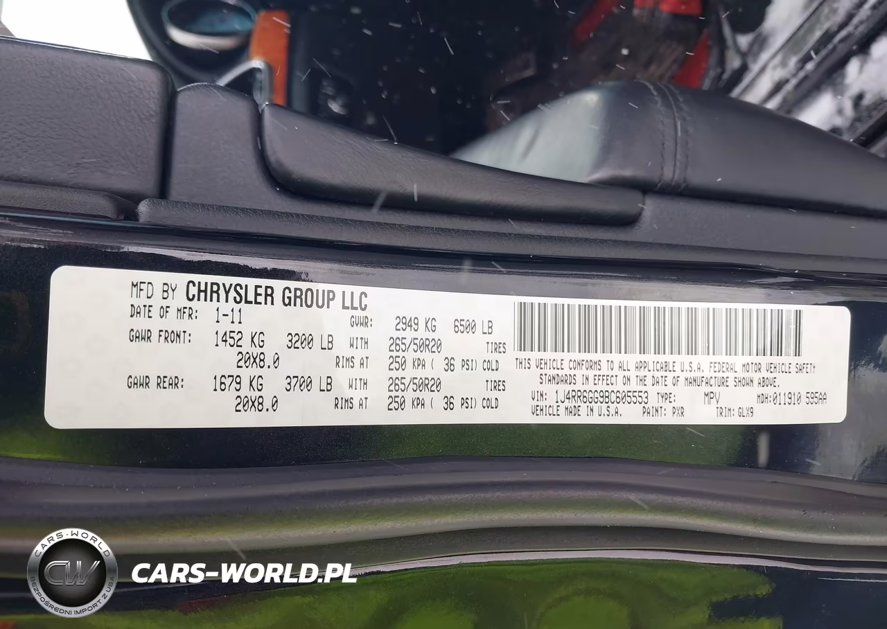 2011 Jeep Grand Cherokee Overland VIN:1J4RR6GG9BC605553 - 9