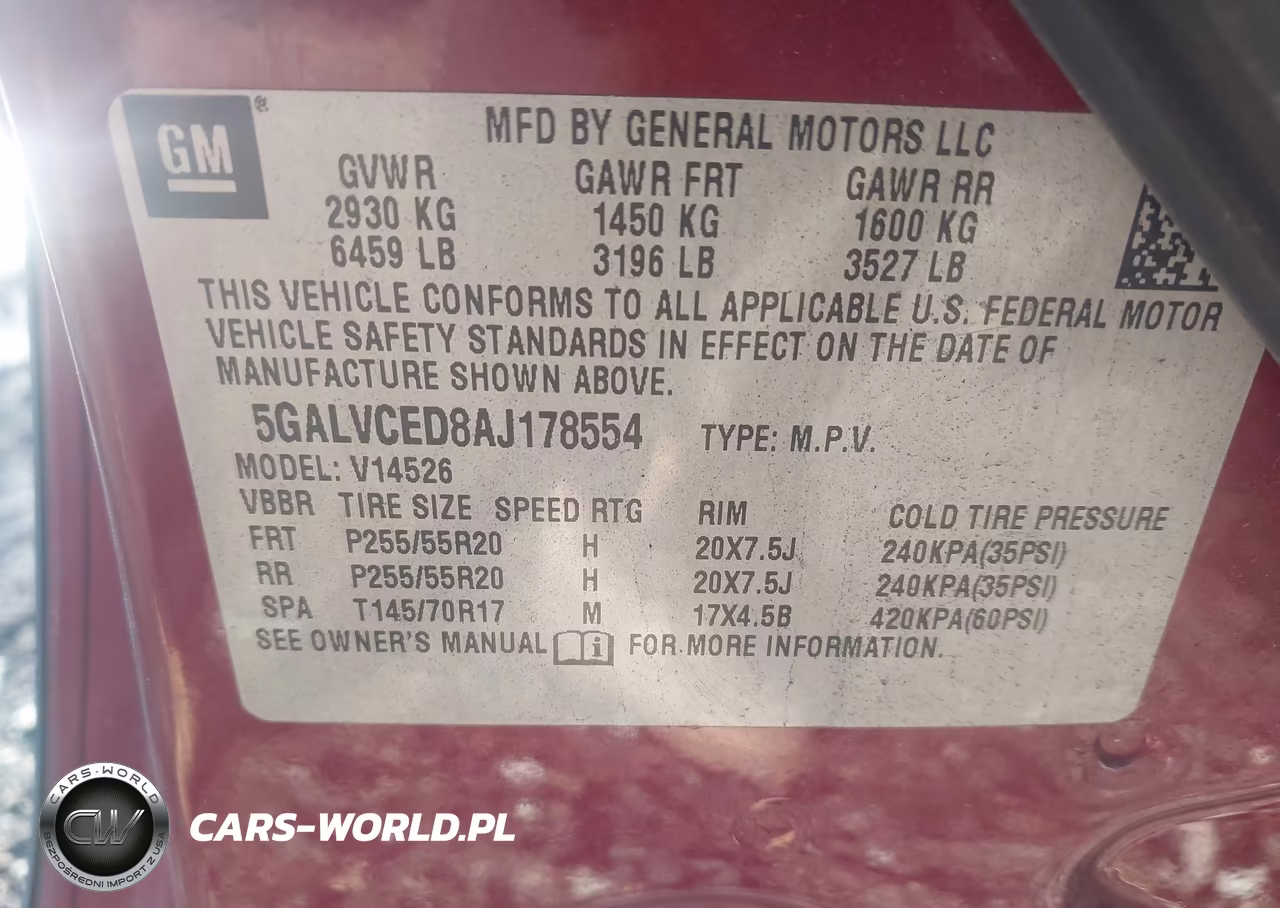 2010 Buick Enclave 2Xl VIN:5GALVCED8AJ178554 - 9