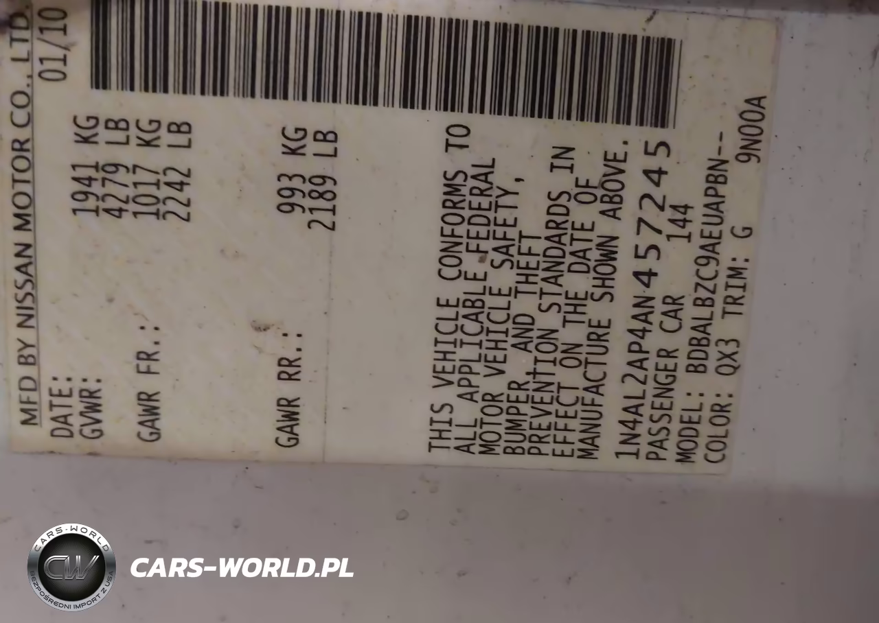 2010 Nissan Altima 2.5 S VIN:1N4AL2AP4AN457245 - 9