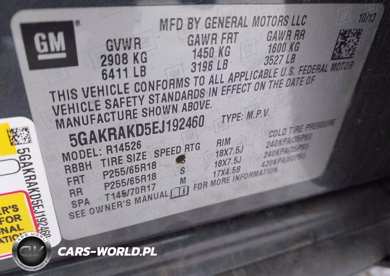 2014 Buick Enclave Convenience VIN:5GAKRAKD5EJ192460 - 9