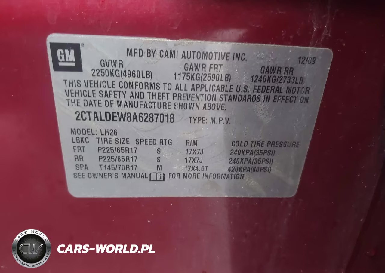 2010 GMC Terrain Sle-2 VIN:2CTALDEW8A6287018 - 9