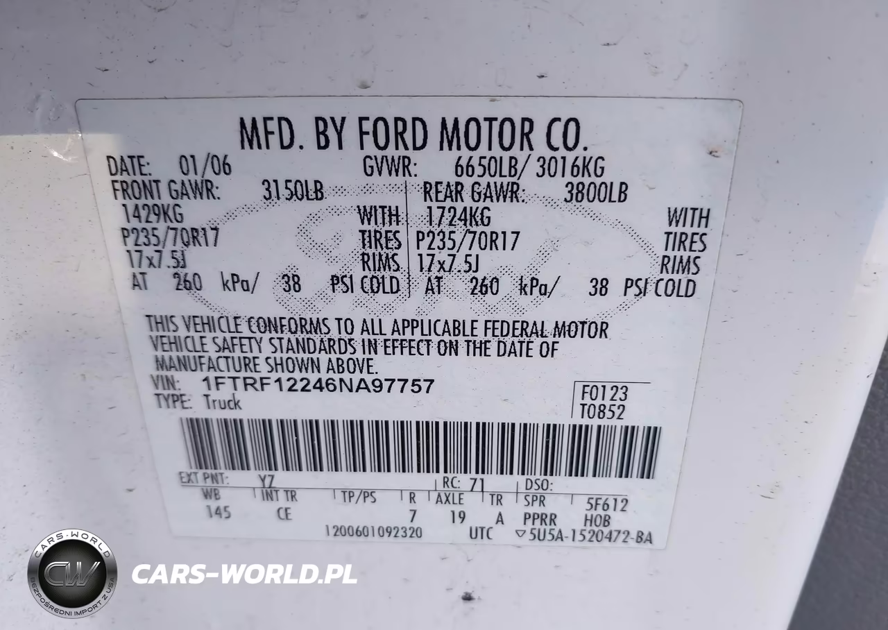 2006 Ford F-150 Stx-Xl-Xlt VIN:1FTRF12246NA97757 - 9