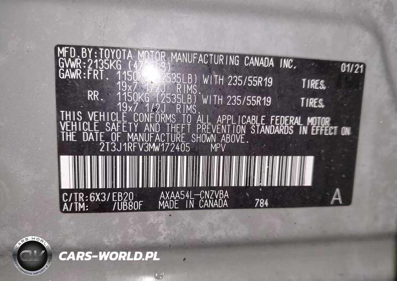 2021 Toyota Rav4 Adventure VIN:2T3J1RFV3MW172405 - 9