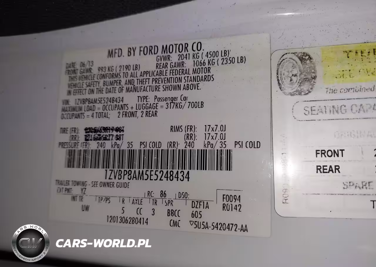 2014 Ford Mustang V6 VIN:1ZVBP8AM5E5248434 - 9