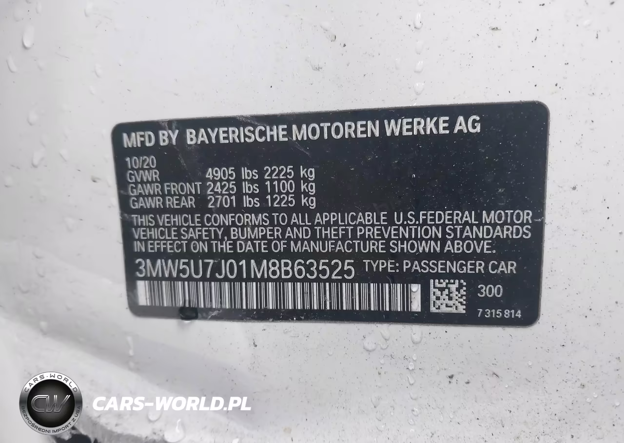 2021 BMW 3 Series M340I VIN:3MW5U7J01M8B63525 - 9