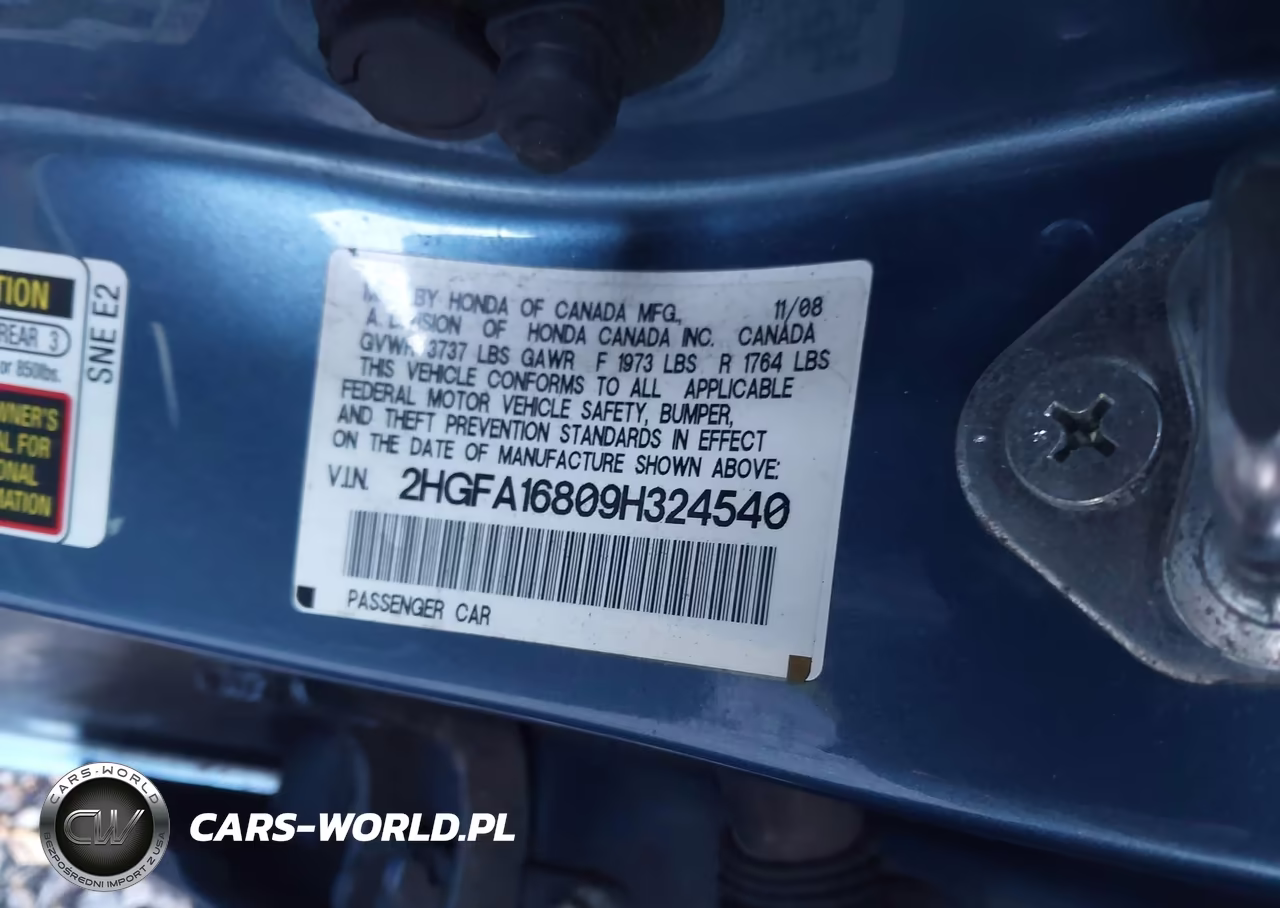 2009 Honda Civic Ex VIN:2HGFA16809H324540 - 9