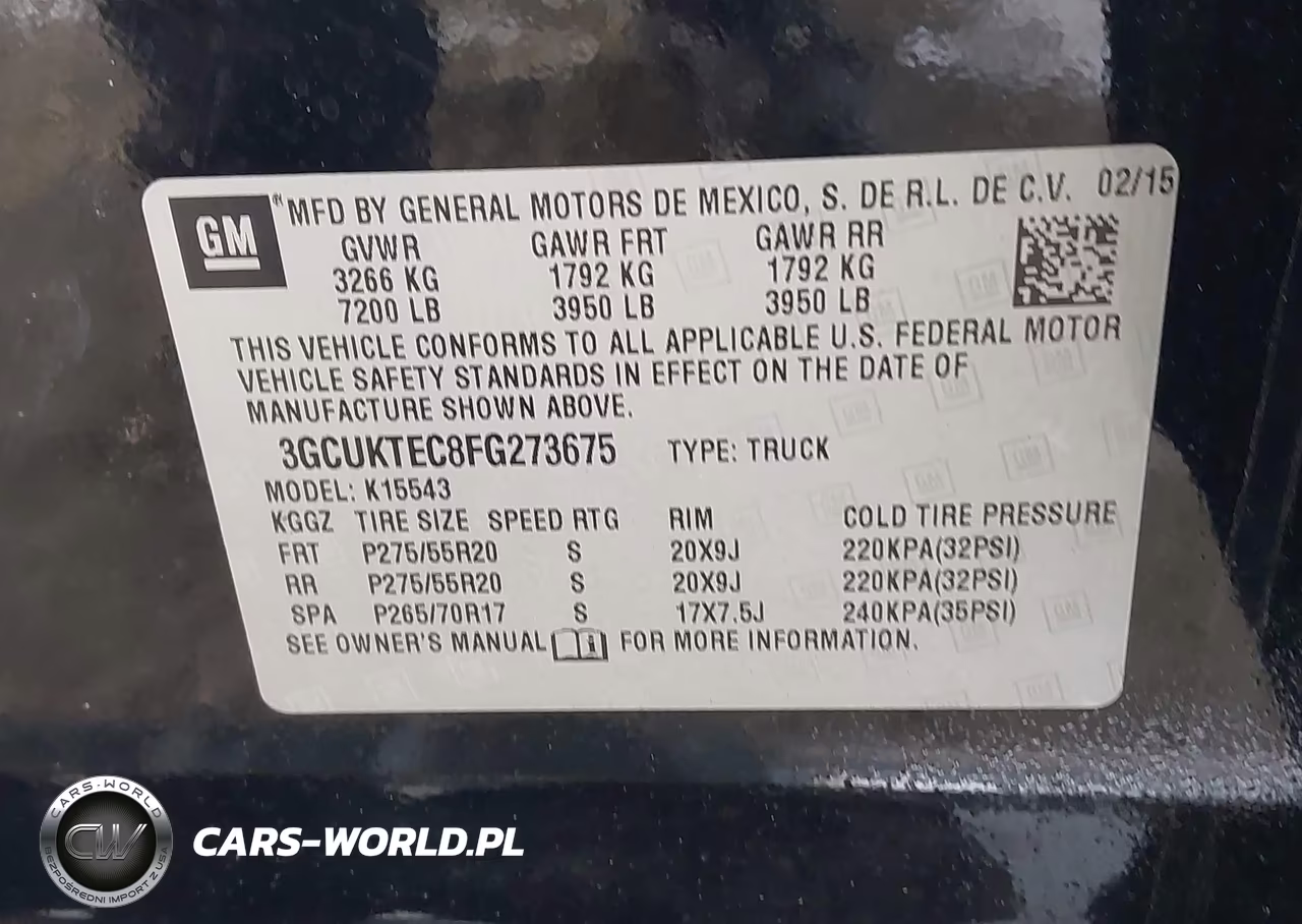 2015 Chevrolet Silverado 1500 High Country VIN:3GCUKTEC8FG273675 - 9