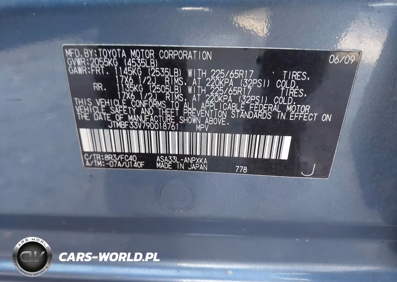 2009 Toyota Rav4 VIN:JTMBF33V79D018761 - 9