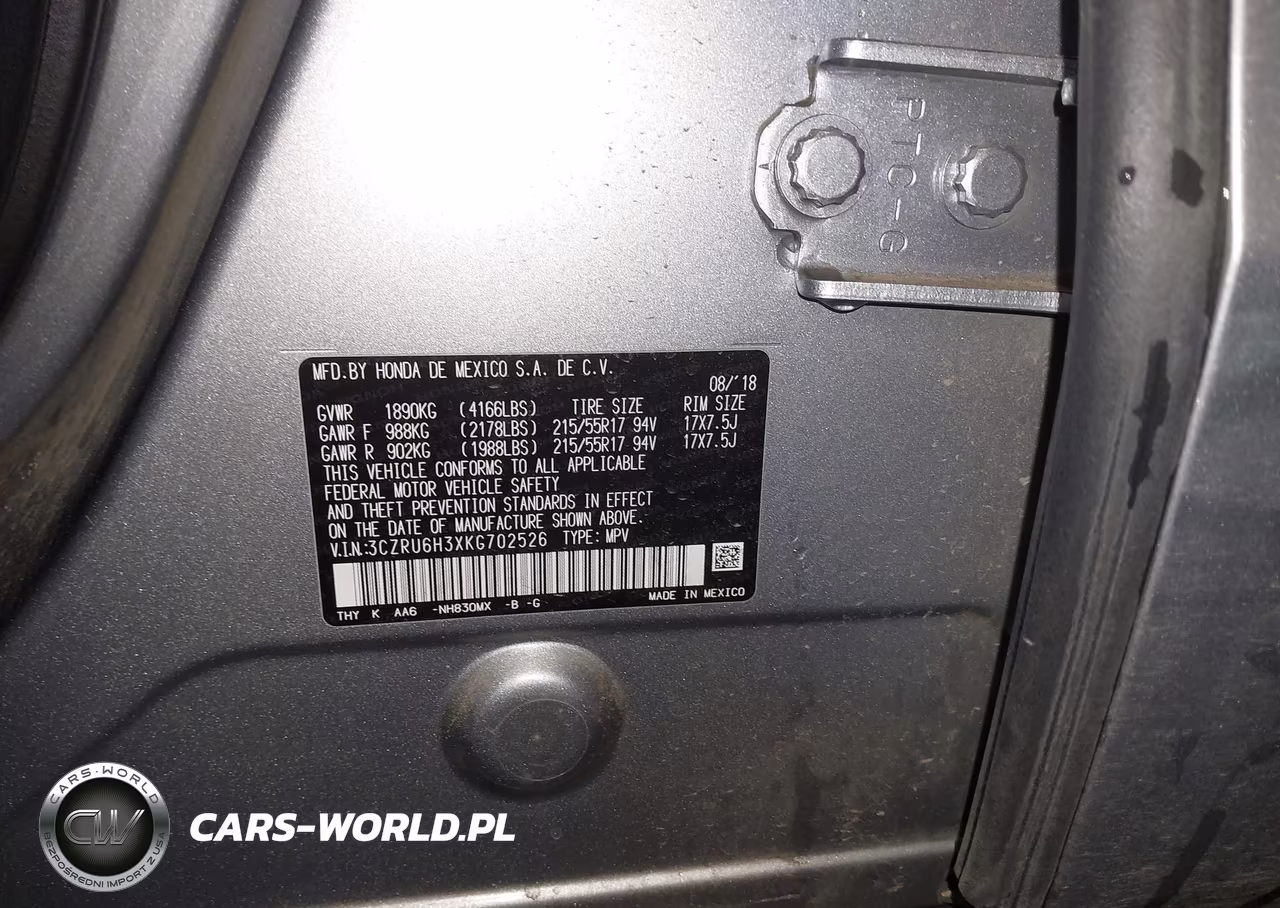 2019 Honda Hr-V Lx VIN:3CZRU6H3XKG702526 - 9
