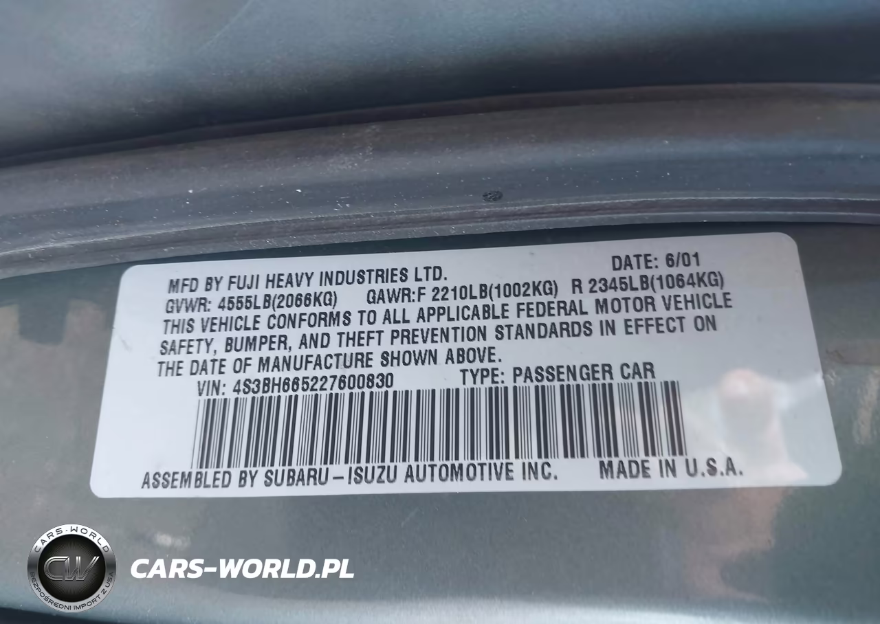 2002 Subaru Outback VIN:4S3BH665227600830 - 9