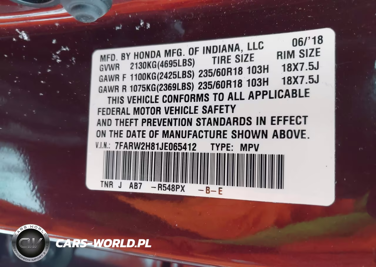 2018 Honda Cr-V Ex-L-Ex-L Navi VIN:7FARW2H81JE065412 - 9